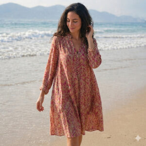 Vestido camisero bohemio.